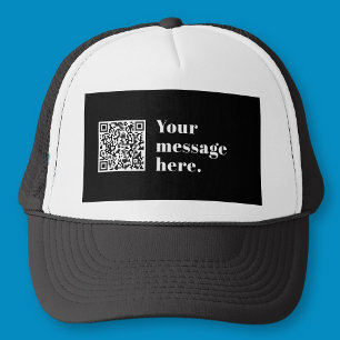 Casquette Code QR téléchargé et texte rétro modifiable