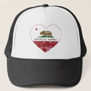 Casquette coeur de la Californie flag coto de caza affligé