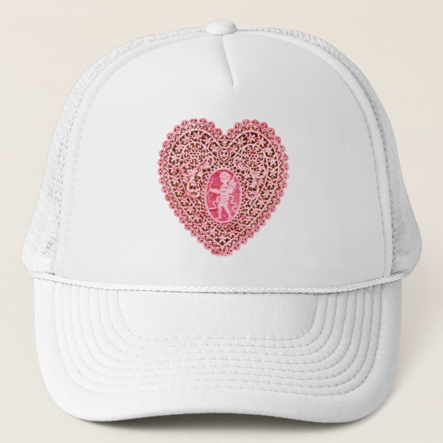 Casquette COEUR DE LAMPE CUPID, Rouge rose (Devant)