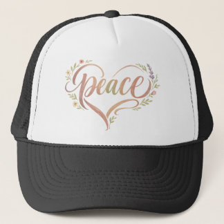 Casquette Cœur de Paix Lettré Main Bohème