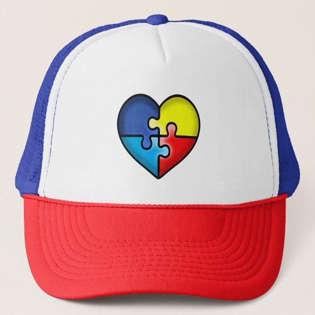 Casquette coeur de sensibilisation sur l'autisme (Devant)