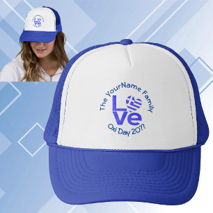 Casquette Coeur du drapeau grec en bleu LOVE