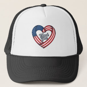 Casquette Cœur patriotique Merci Conception vectorielle vint