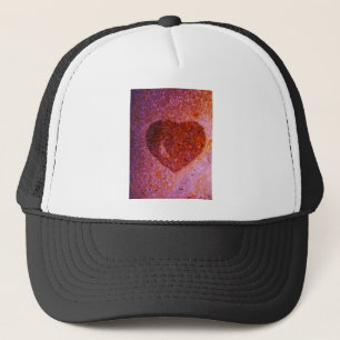 Casquette coeur rose corail