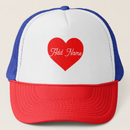 Casquette Coeur rouge romantique Personnalisé