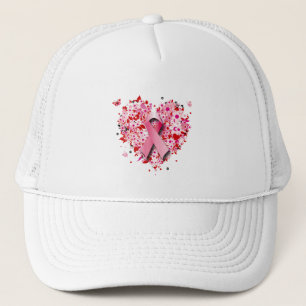 CASQUETTE COEURS, PAPILLONS ET RUBAN ROSE