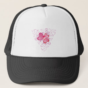 Casquette Coeurs roses