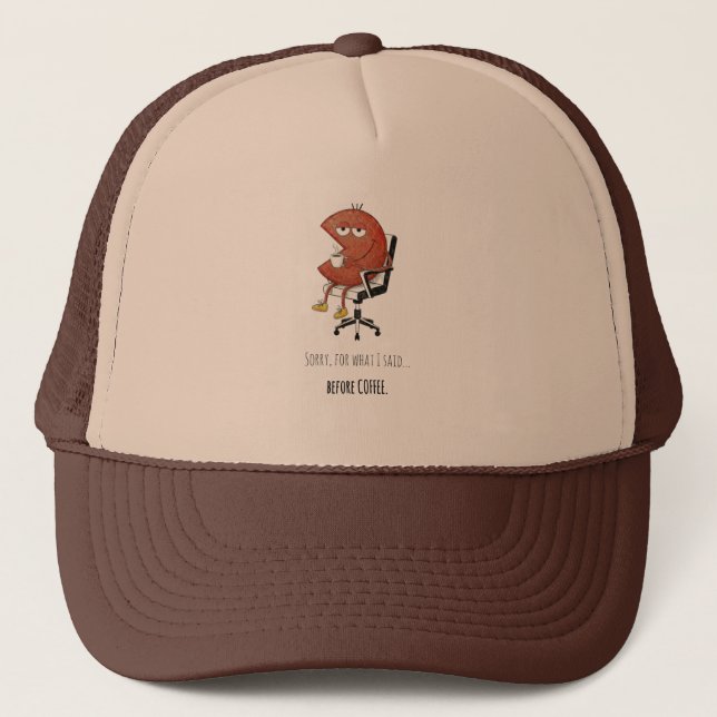 Casquette Coffee First Personality Second Funny Trucker Hat (Devant)