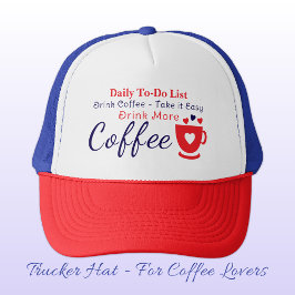 Casquette Coffee lover take it easy red