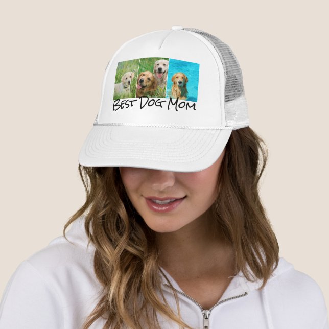 Casquette Collage photo de Best Dog Mom 3 (En situation)