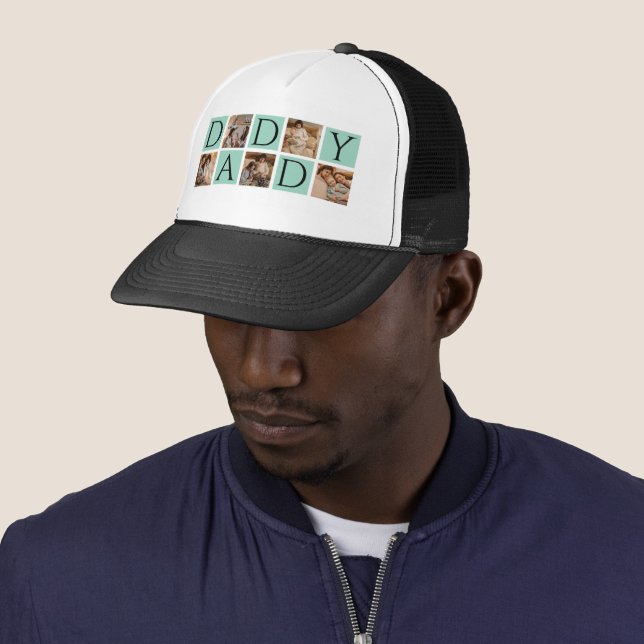 Casquette Collage photo papa personnalisé - Fête des pères m (En situation)