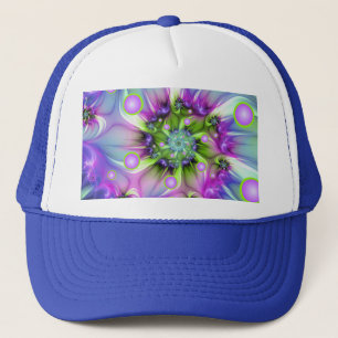 Casquette Colorful Spiral Round Shapes Abstract Fractal Art