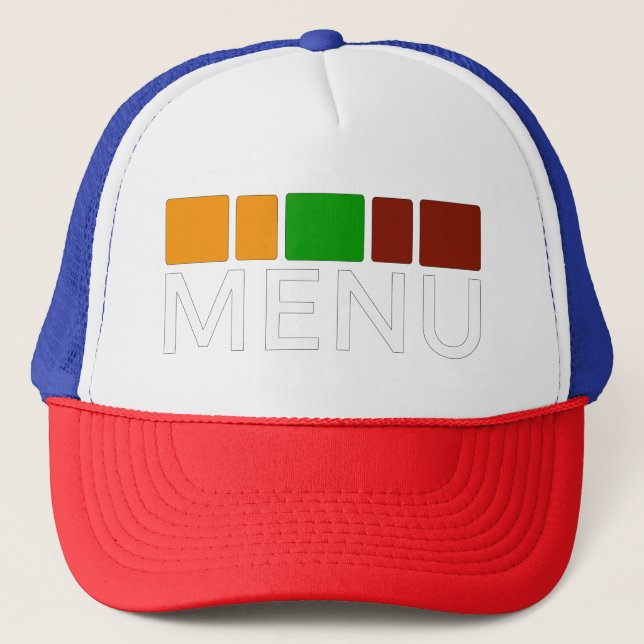 Casquette Colorful Squares Menu Text Graphic (Devant)