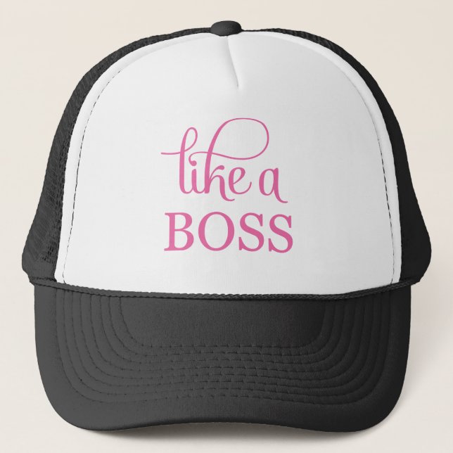 Casquette Comme un boss rose (Devant)