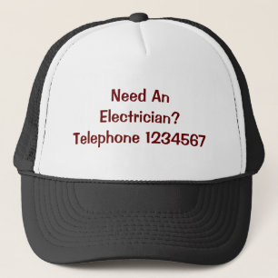 CASQUETTE COMMERCES. ÉLECTRICIEN.