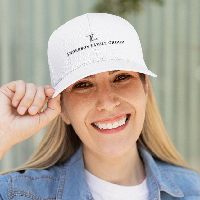 Casquette Company Business Name Branding Black Script (Créateur téléchargé)