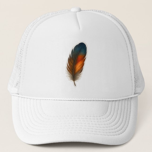 Casquette Conception colorée en plumes (Devant)