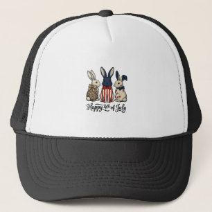 Casquette Conception de chemise de lapin patriotique 4 juill