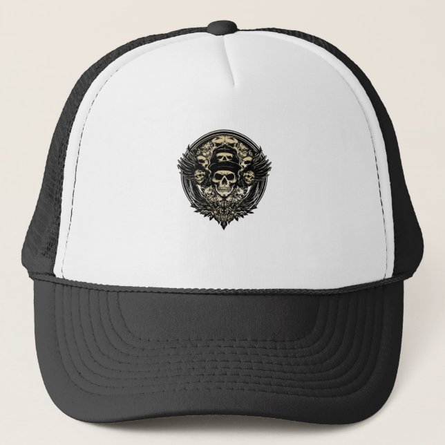 Casquette Conception de crâne complexe (Devant)