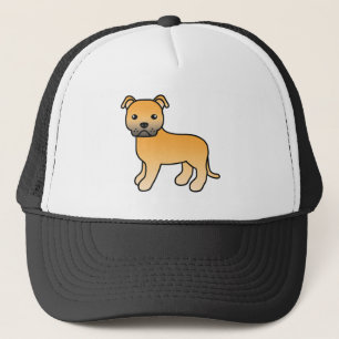 Casquette Conception de dessin animé de chien Staffordshire 