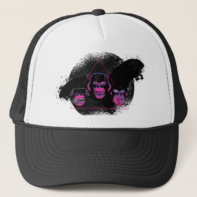 Casquette Conception de jeu vidéo Trois Singes (Devant)