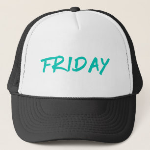 Casquette Conception de lettrage ‘Friday’ en turquoise