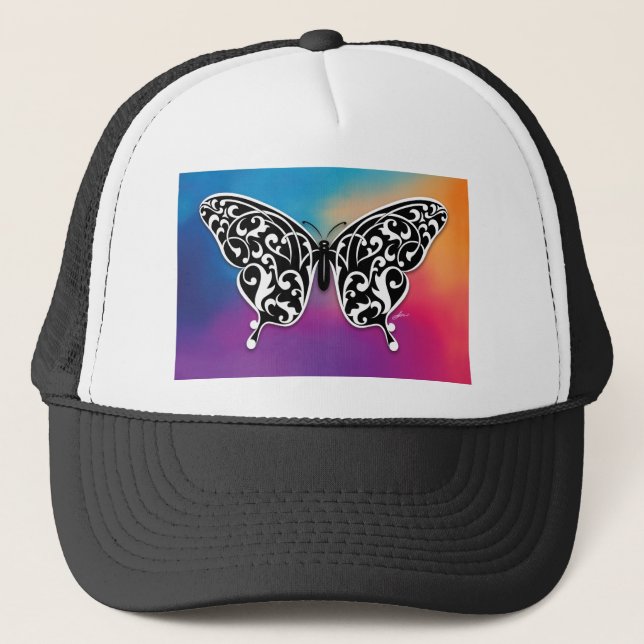 Casquette Conception de papillon avec des couleurs de couche (Devant)