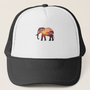 Casquette Conception de silhouette d'éléphant à double expos