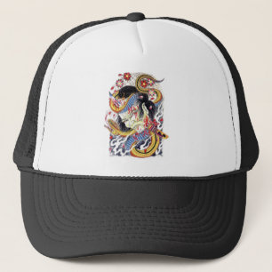 Casquette Conception de tatouage Grotesque Snake
