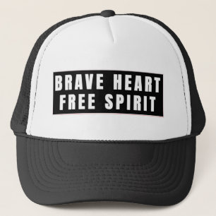 Casquette Conception de texte Cœur Brave et Esprit Libre