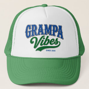 Casquette Conception de texte rétro vert bleu Grampa Vibes