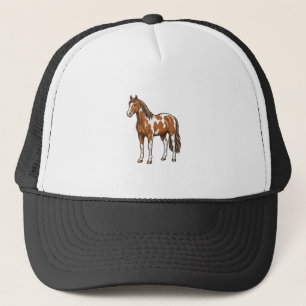 Casquette Conception de vecteur de cheval Pinto gravé antiqu
