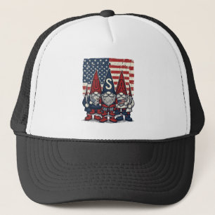 Casquette Conception de vecteur vintage de trio de gnome USA