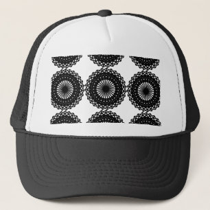 Casquette Conception noire de motif de dentelle. Coutume