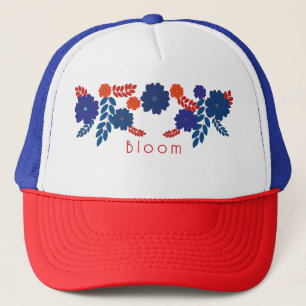 Casquette Conception vectorielle de fleurs bleues simples