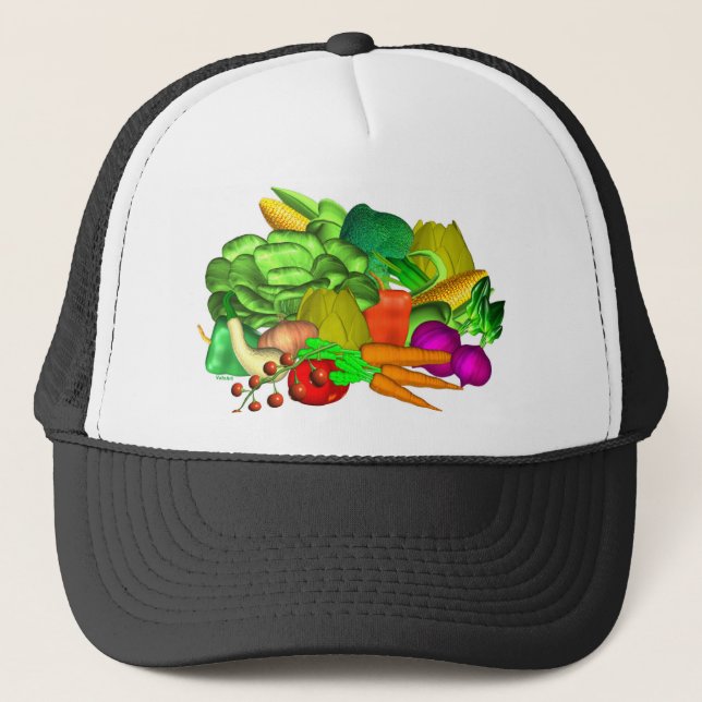 Casquette Conception végétarienne de salade dessus (Devant)