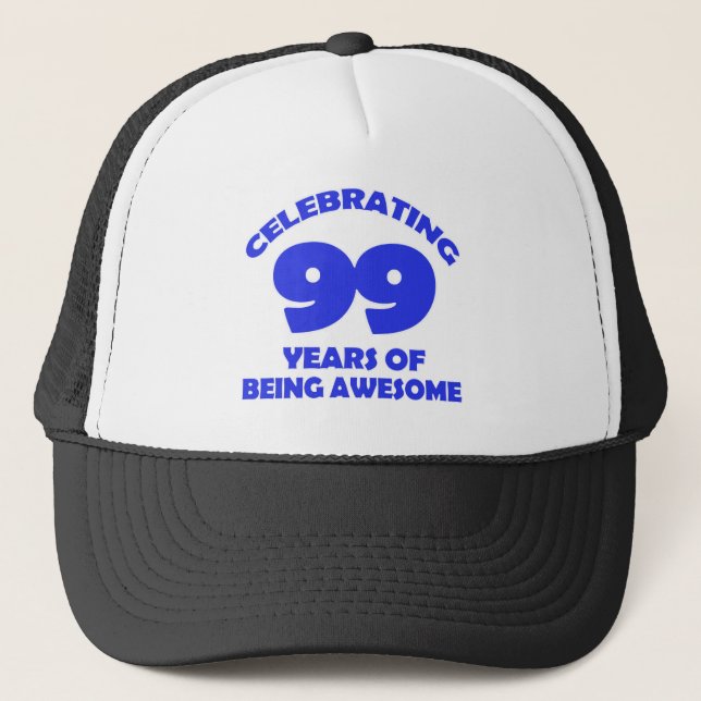 Casquette conceptions d'anniversaire de 99 années (Devant)