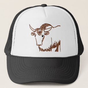 Casquette Contour de dessin de yaks, texture de fibre de