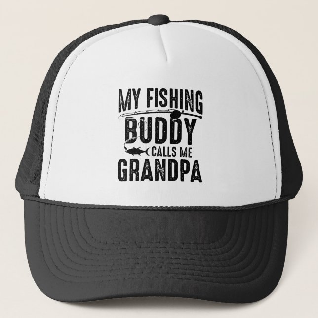 Casquette Cool Grandpa fishing buddy word art  (Devant)