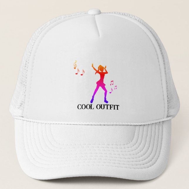 Casquette Cool K-Pop Dancing Anime Girl with Music Notes Des (Devant)