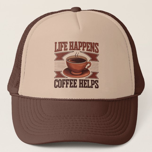 Casquette Cool retro word art coffee  (Devant)