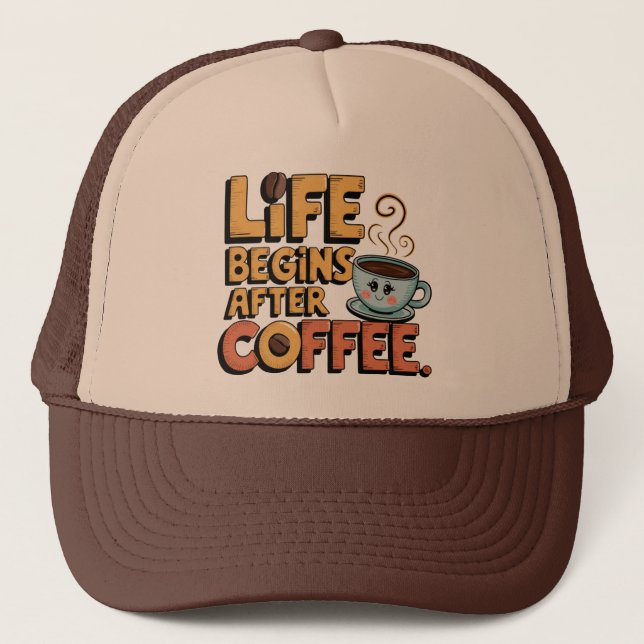 Casquette  Cool retro word art coffee  (Devant)