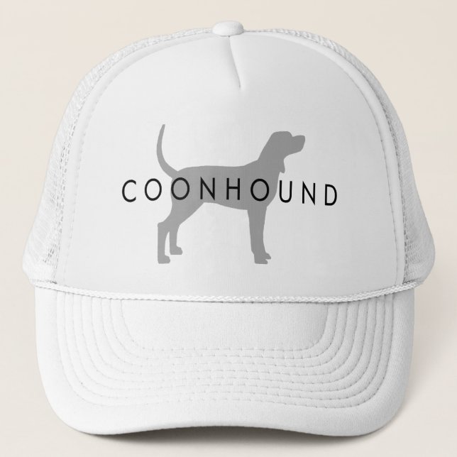 Casquette Coonhound (gris argenté avec le texte) (Devant)