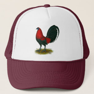 Casquette Coq de combat américain :  Rouge Brown