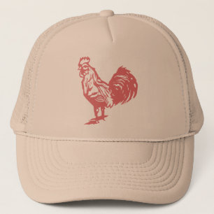 Casquette Coq Rouge de Style Lettrepress