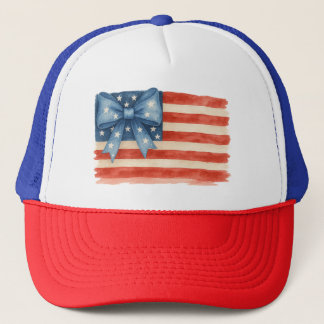 Casquette Coquette Bow American Flag 4 juillet