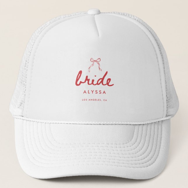 Casquette Coquette Bow Custom Bride's Name Bachelorette (Devant)