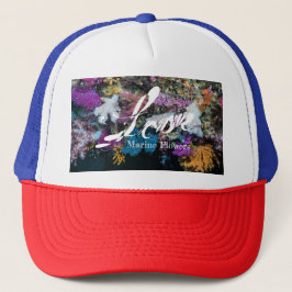 Casquette Corail coloré doux, Fleurs marines