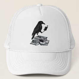 Casquette Corbeau magique avec des livres académiques