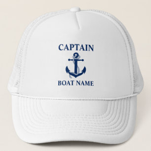 Casquette Corde d'Ancre du nom du bateau du capitaine nautiq